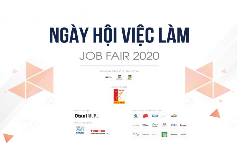 Job Fair 2020 - Ngày hội việc làm, tuyển dụng, thực tập của 20 doanh nghiệp tại Trường ĐH Bách khoa Hà Nội